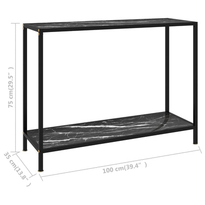 Tavolo Consolle Nero 100x35x75 cm in Vetro Temperato - homemem39