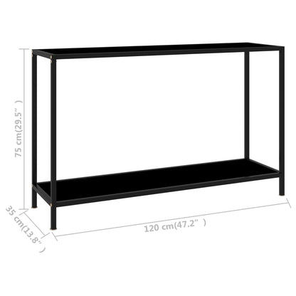 Tavolo Consolle Nero 120x35x75 cm in Vetro Temperato - homemem39