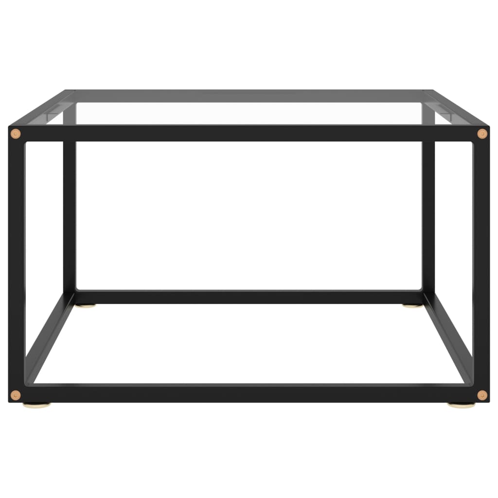 Tavolino da Salotto Nero con Vetro Temperato 60x60x35 cm - homemem39