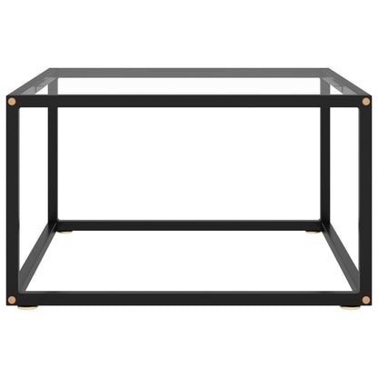 Tavolino da Salotto Nero con Vetro Temperato 60x60x35 cm - homemem39