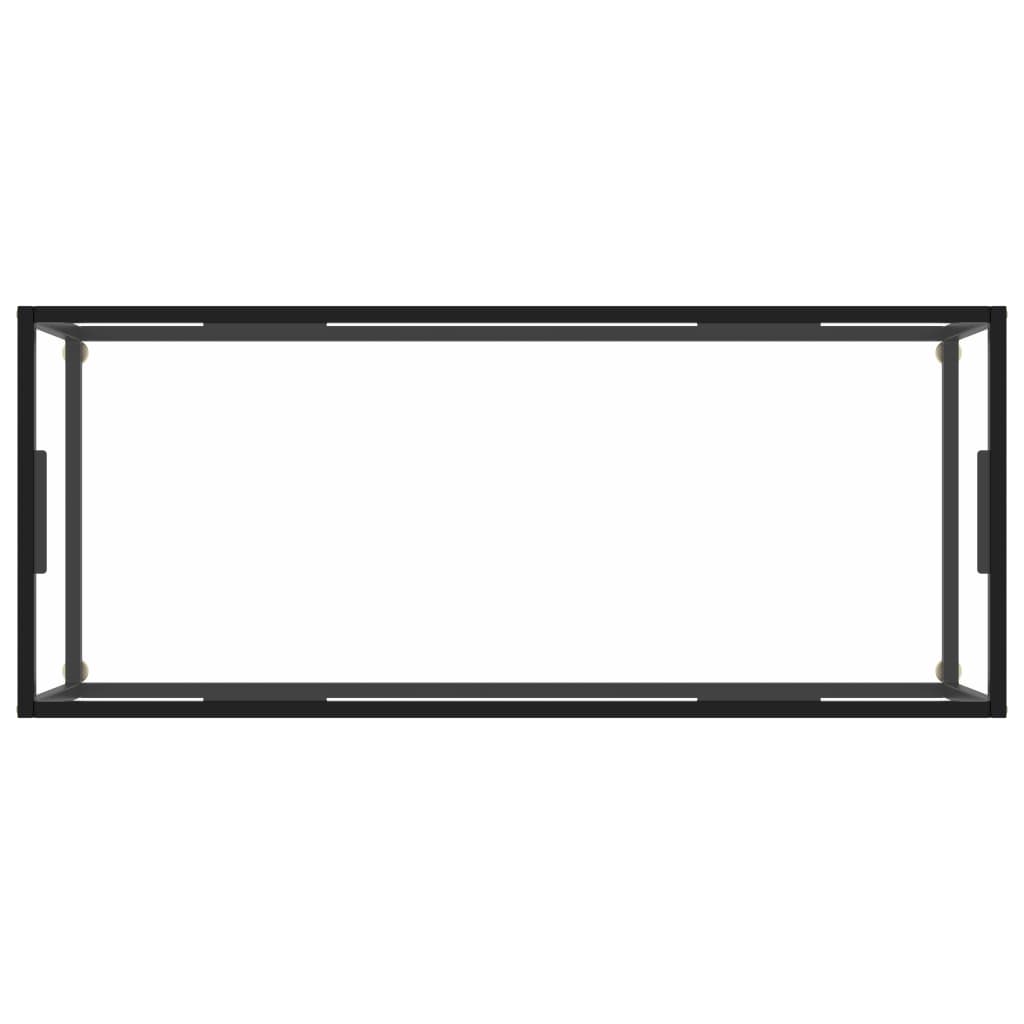 Tavolino da Salotto Nero con Vetro Temperato 120x50x35 cm - homemem39