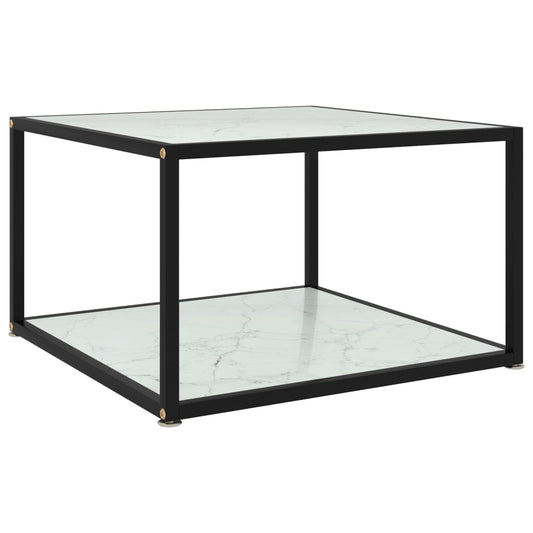 Tavolino da Salotto Bianco 60x60x35 cm in Vetro Temperato - homemem39