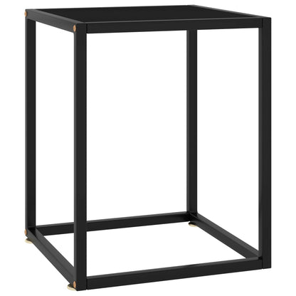 Tavolino da Salotto Nero con Vetro Nero 40x40x50 cm - homemem39