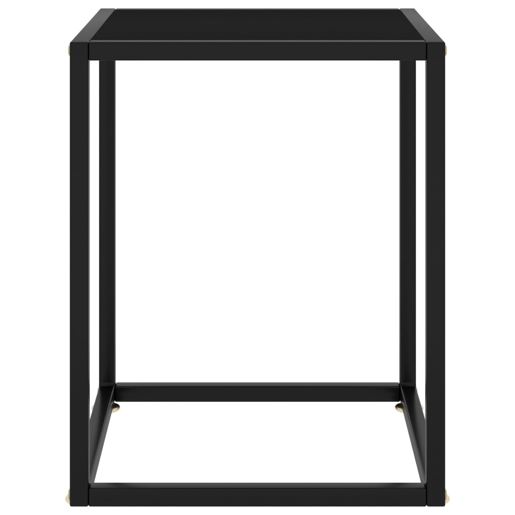 Tavolino da Salotto Nero con Vetro Nero 40x40x50 cm - homemem39