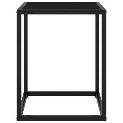 Tavolino da Salotto Nero con Vetro Nero 40x40x50 cm - homemem39