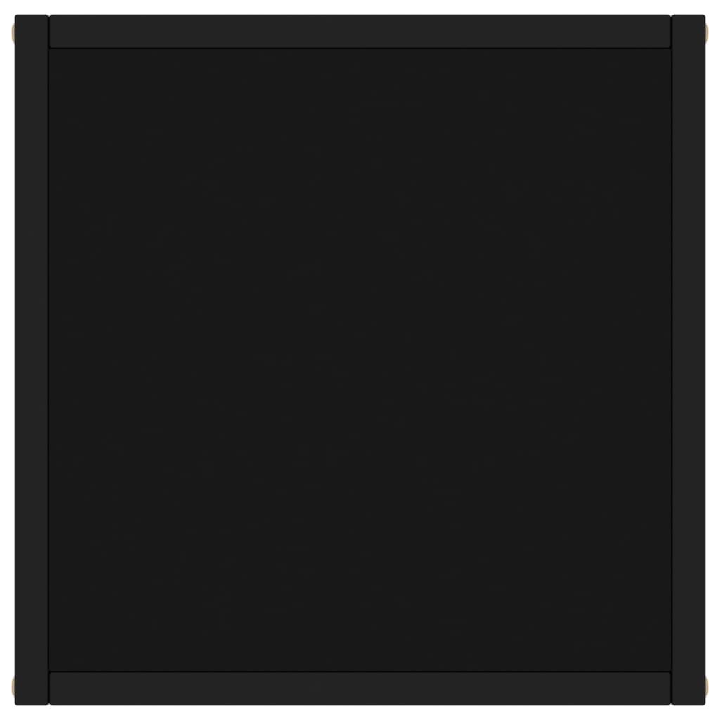 Tavolino da Salotto Nero con Vetro Nero 40x40x50 cm - homemem39