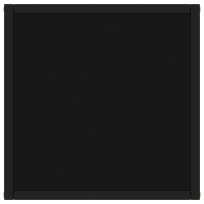 Tavolino da Salotto Nero con Vetro Nero 40x40x50 cm - homemem39