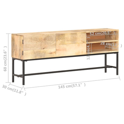 Credenza 145x30x60 cm in Legno Massello di Mango - homemem39