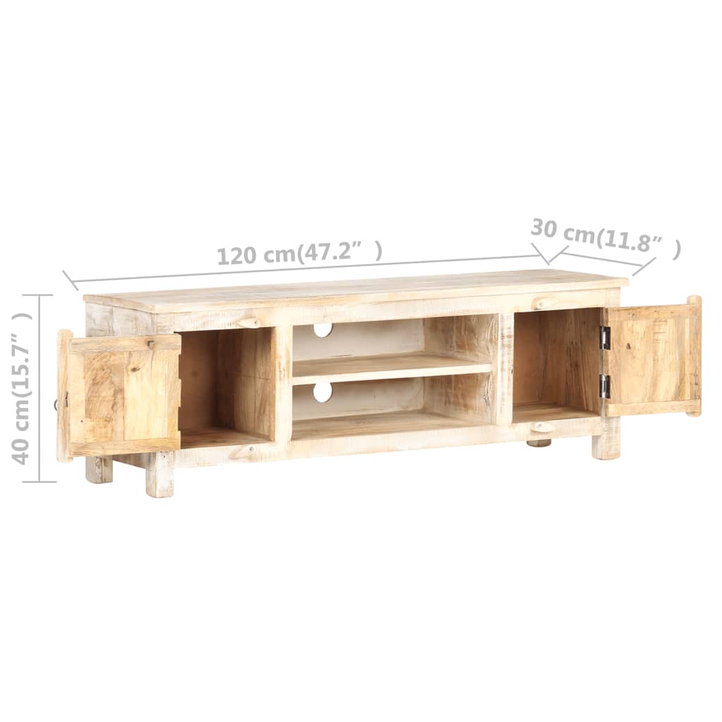 Mobile Porta TV 120x30x40 cm in Legno di Acacia Grezzo - homemem39