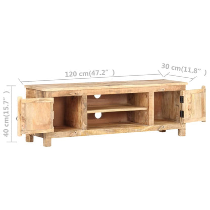 Mobile Porta TV 120x30x40 cm in Legno di Mango Grezzo - homemem39