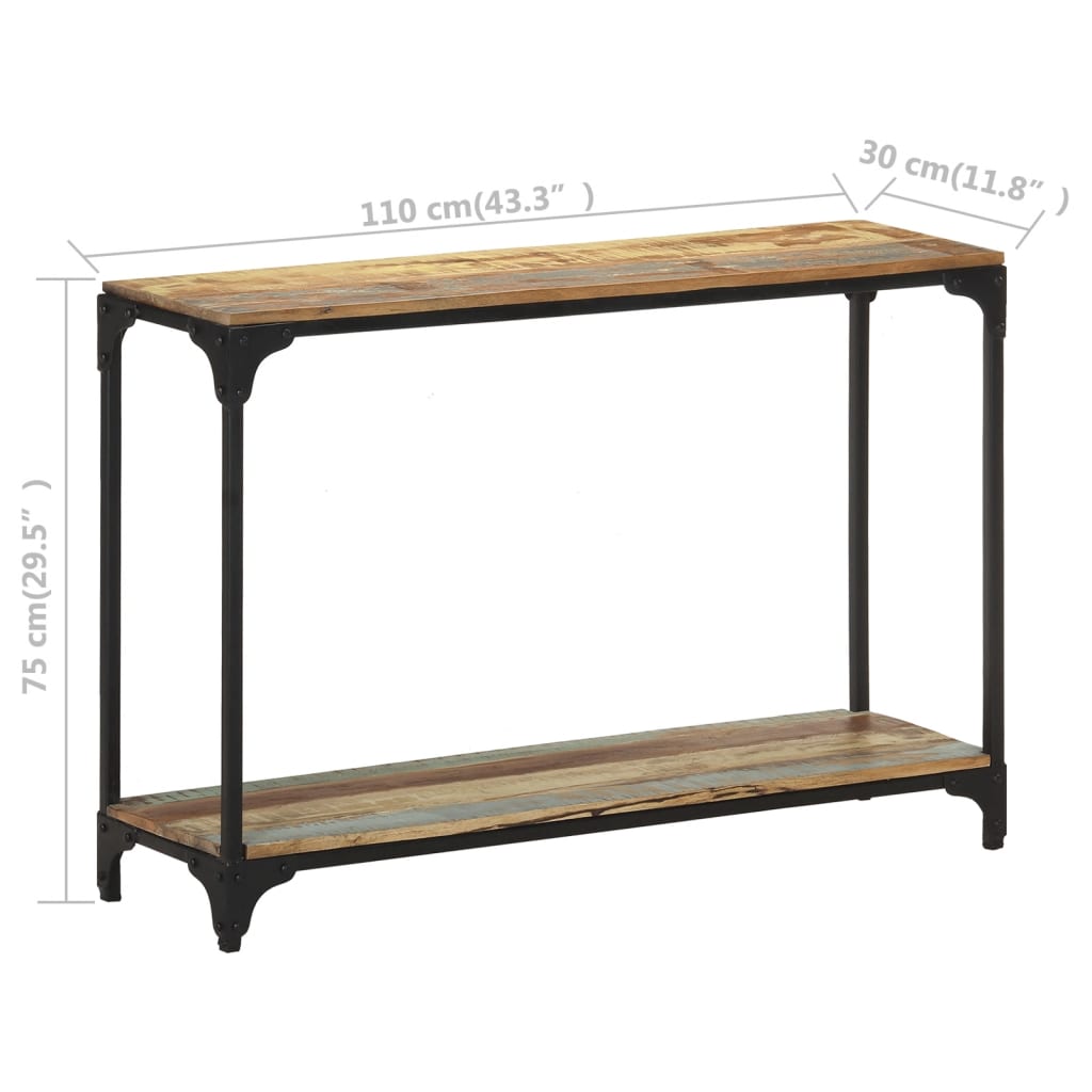 Tavolo Consolle 110x30x75 cm in Legno Massello di Recupero - homemem39