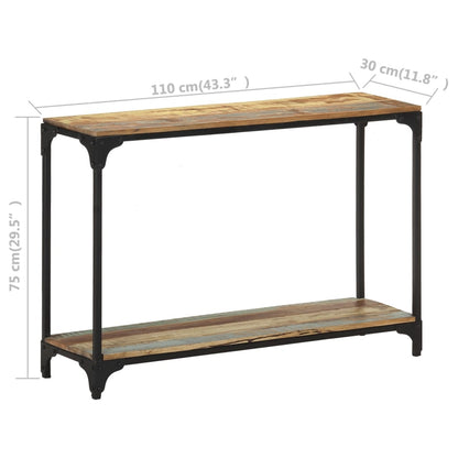 Tavolo Consolle 110x30x75 cm in Legno Massello di Recupero - homemem39