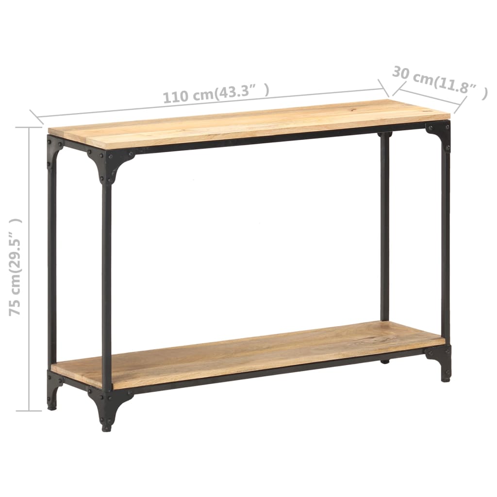 Tavolo Consolle 110x30x75 cm in Legno Massello di Mango - homemem39