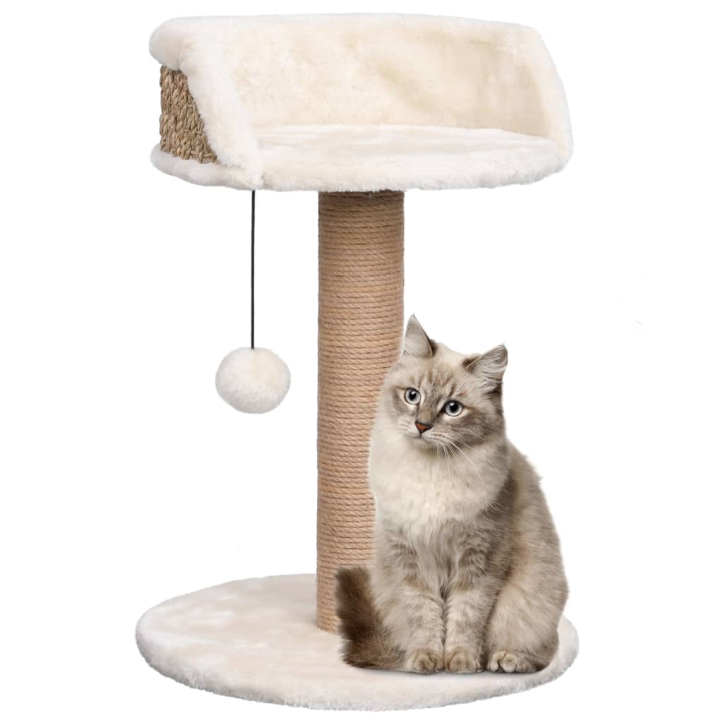 Albero per Gatti con Palo Tiragraffi 49 cm in Giunco - homemem39