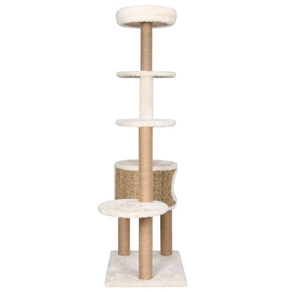 Albero per Gatti con Cuscino Lusso e Tiragraffi 148cm in Giunco - homemem39