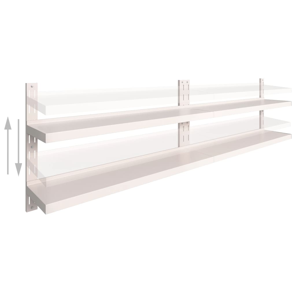 Mensole Galleggianti a 2 Livelli 2 pz in Acciaio Inox 300x30 cm - homemem39