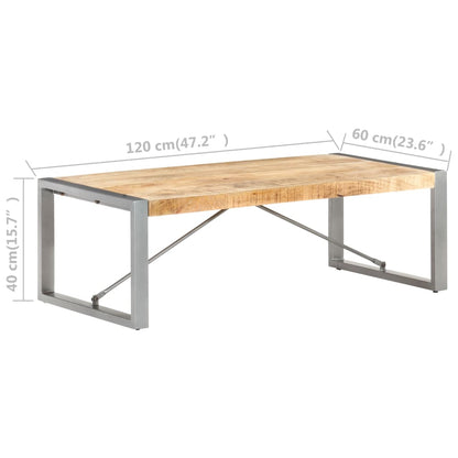 Tavolino da Caffè 120x60x40 cm in Legno di Mango Grezzo - homemem39