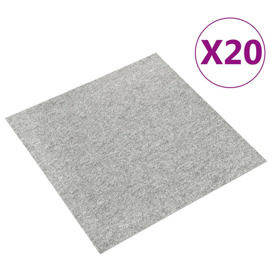 Quadrotte di Moquette 20 pz 5 m² 50x50 cm Grigio Chiaro - homemem39