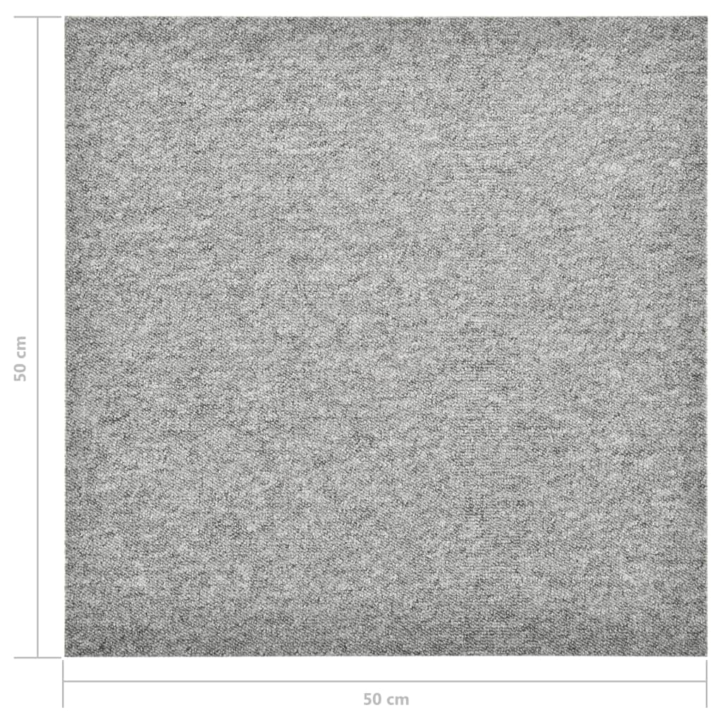 Quadrotte di Moquette 20 pz 5 m² 50x50 cm Grigio Chiaro - homemem39