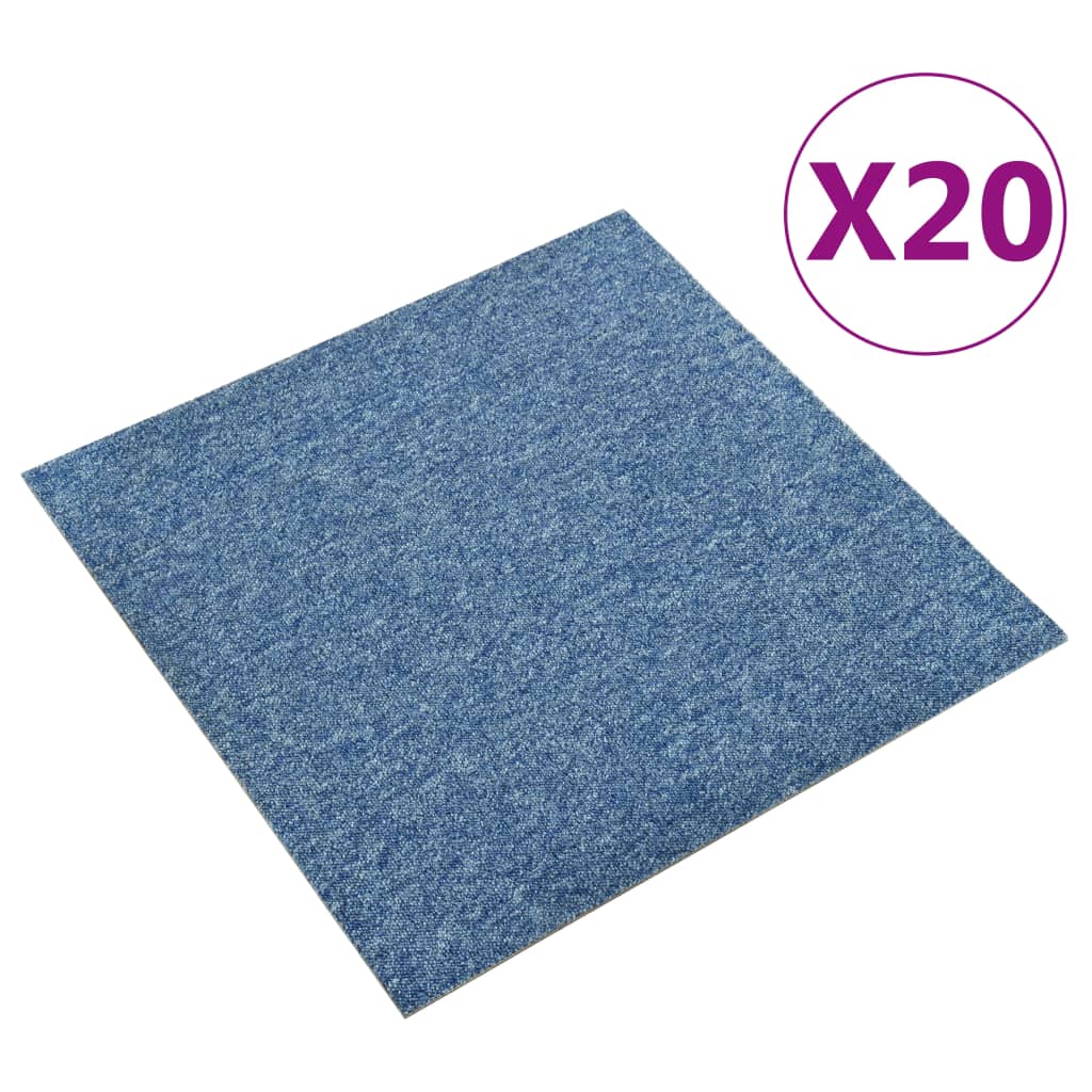 Quadrotte di Moquette 20 pz 5 m² 50x50 cm Blu - homemem39