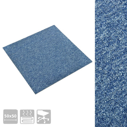 Quadrotte di Moquette 20 pz 5 m² 50x50 cm Blu - homemem39