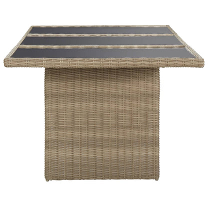 Tavolo da Giardino Marrone 200x100x74 cm in Vetro e Polyrattan - homemem39