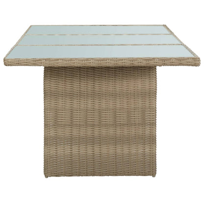 Tavolo da Giardino Marrone 200x100x74 cm in Vetro e Polyrattan - homemem39