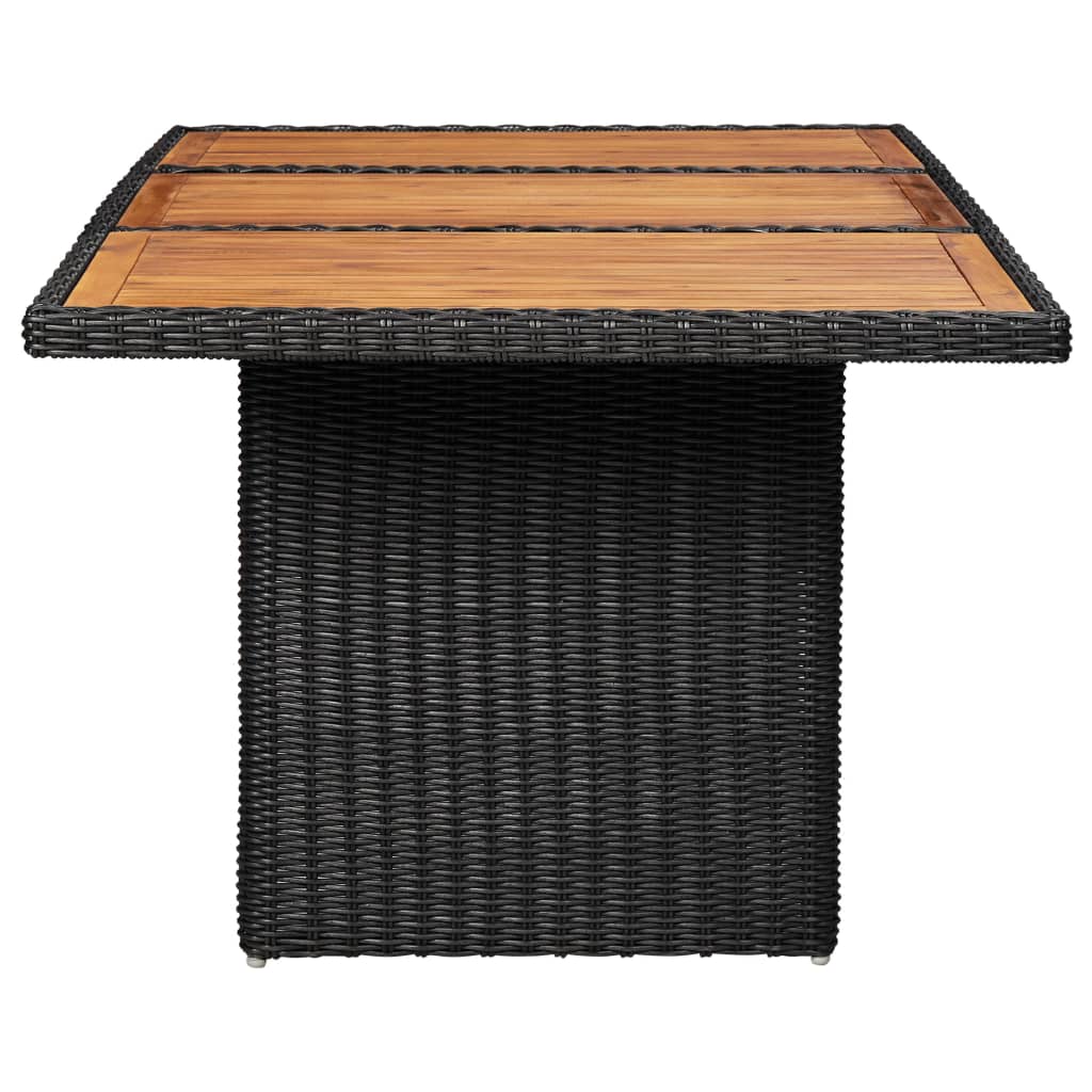 Tavolo da Giardino Nero 200x100x74 cm in Polyrattan - homemem39