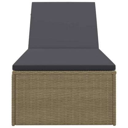 Lettino Prendisole in Polyrattan Marrone e Grigio Scuro - homemem39