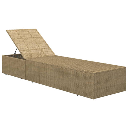 Lettino Prendisole in Polyrattan Marrone e Grigio Scuro - homemem39