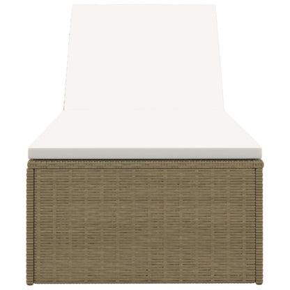 Lettino Prendisole in Polyrattan Marrone e Bianco Crema - homemem39