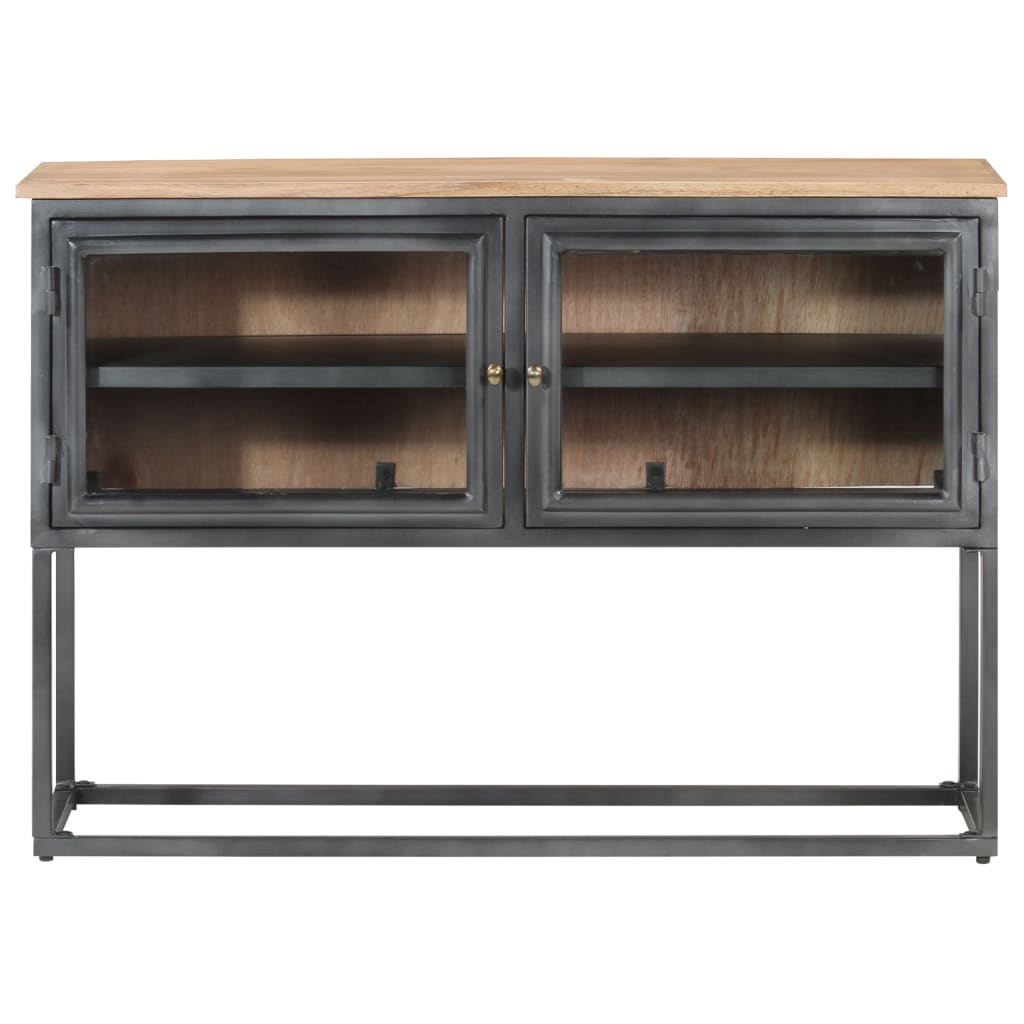 Credenza Grigia 100x30x70 cm in Legno Massello di Acacia - homemem39