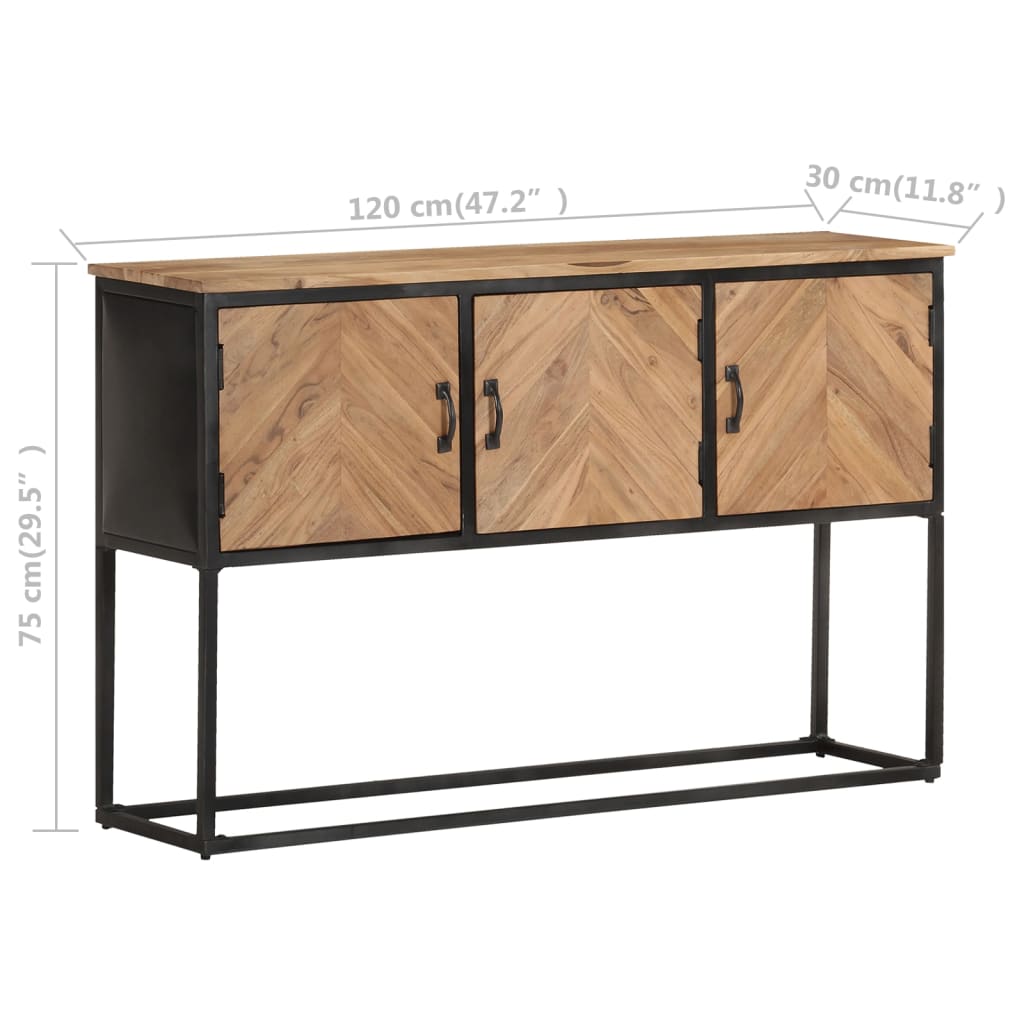 Credenza 120x30x75 cm in Legno Massello di Acacia - homemem39