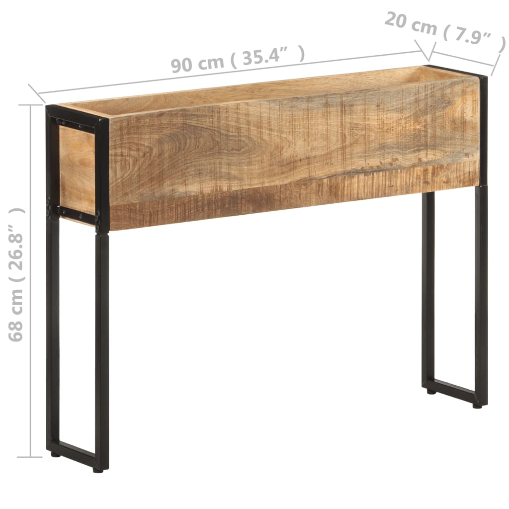 Fioriera 90x20x68 cm in Legno di Mango Grezzo - homemem39