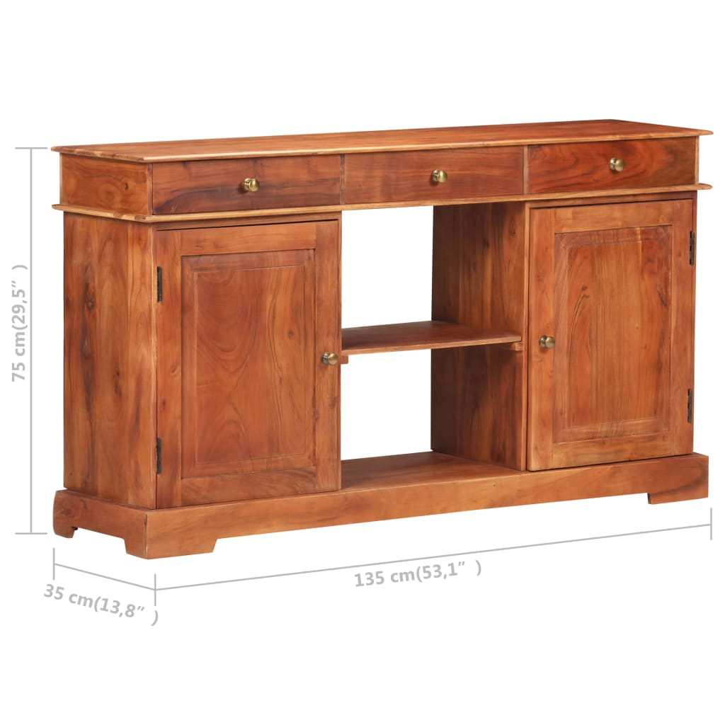 Credenza 135x35x75 cm in Legno Massello di Acacia - homemem39