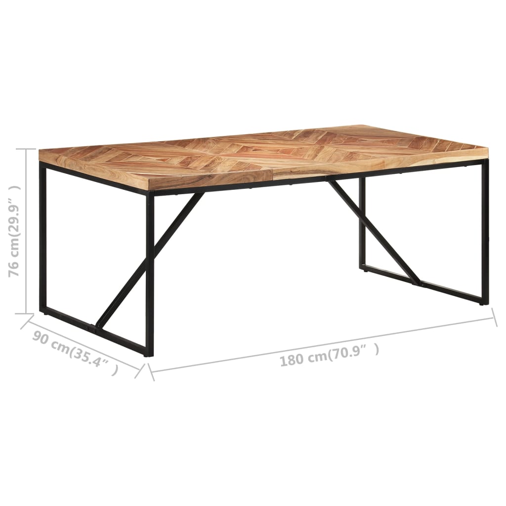 Tavolo da Pranzo 180x90x76 cm Legno Massello di Acacia e Mango - homemem39