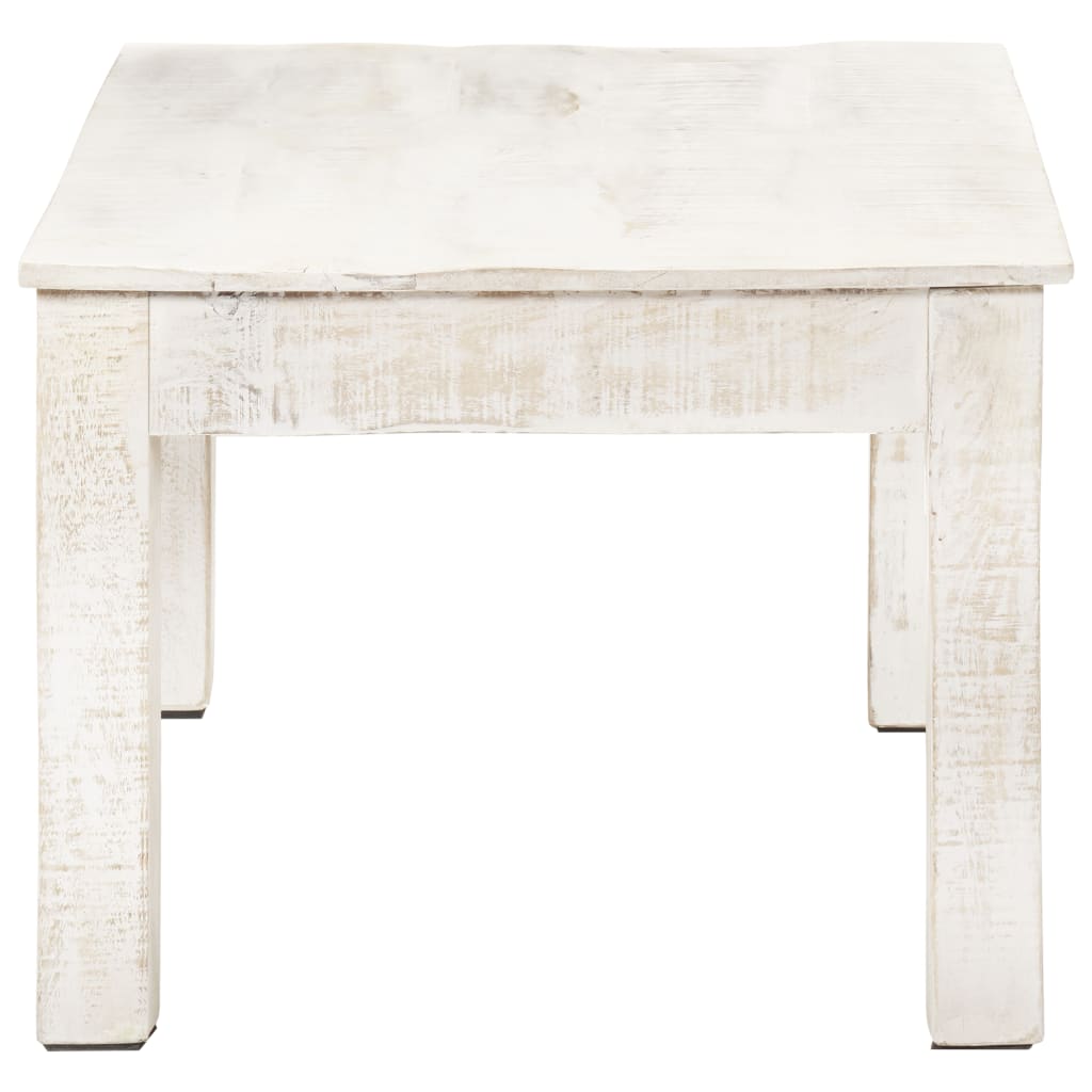 Tavolino da Salotto Bianco 110x60x45 cm in Massello di Mango - homemem39