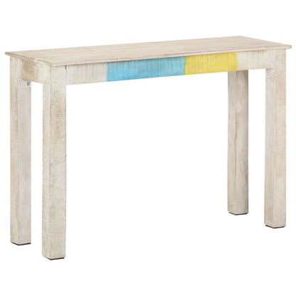 Tavolo Consolle Bianco 115x35x77 cm in Legno di Mango Grezzo - homemem39