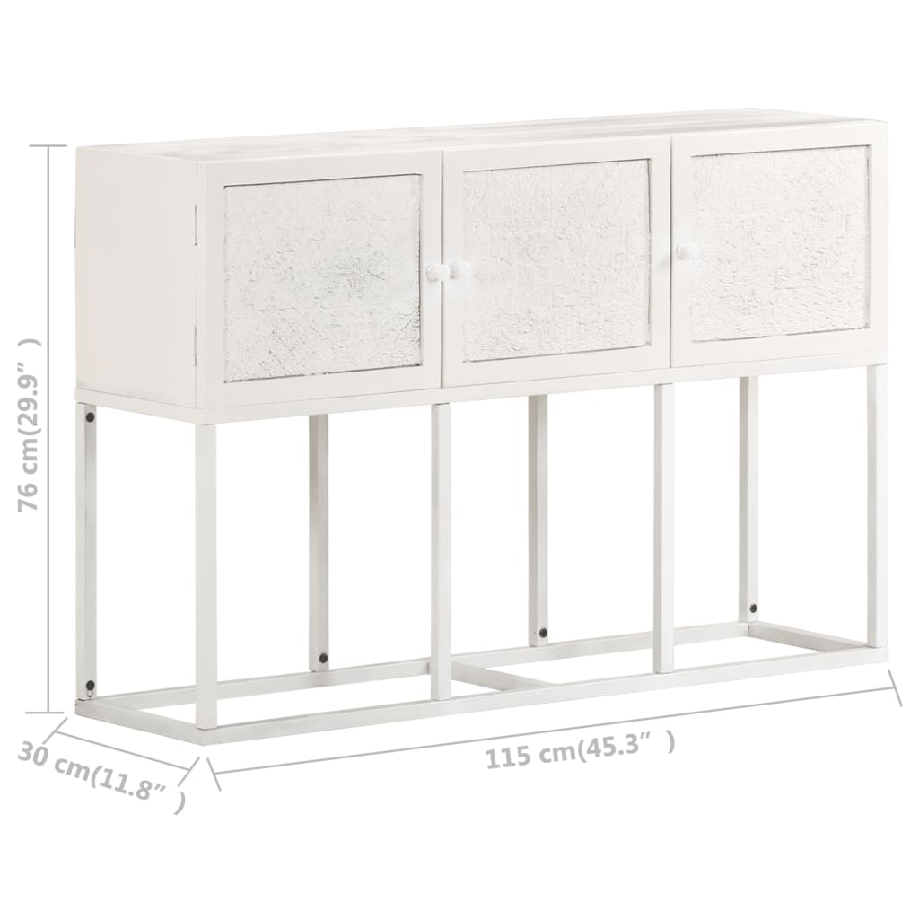 Credenza 115x30x76 cm in Legno Massello di Mango - homemem39