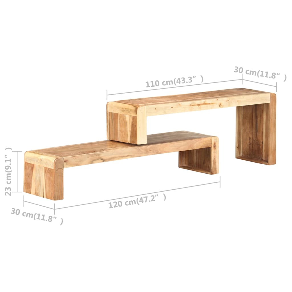 Mobili Porta TV 2 pz in Legno Massello di Acacia - homemem39