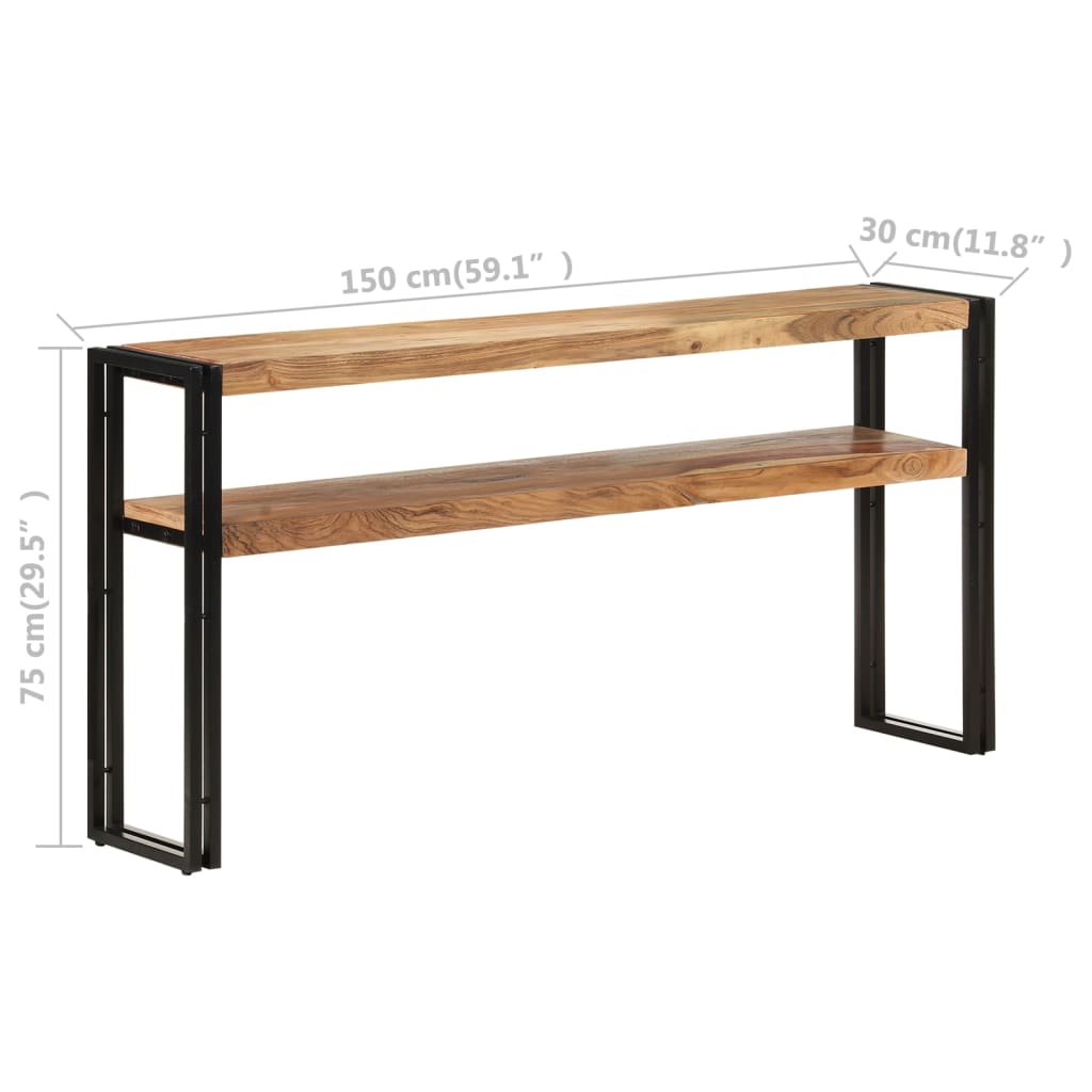 Tavolo Consolle 150x30x75 cm in Legno Massello di Acacia - homemem39