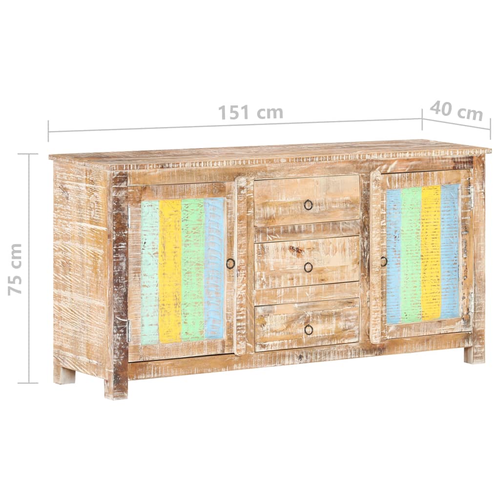 Credenza 151x40x75 cm in Legno Grezzo di Acacia - homemem39