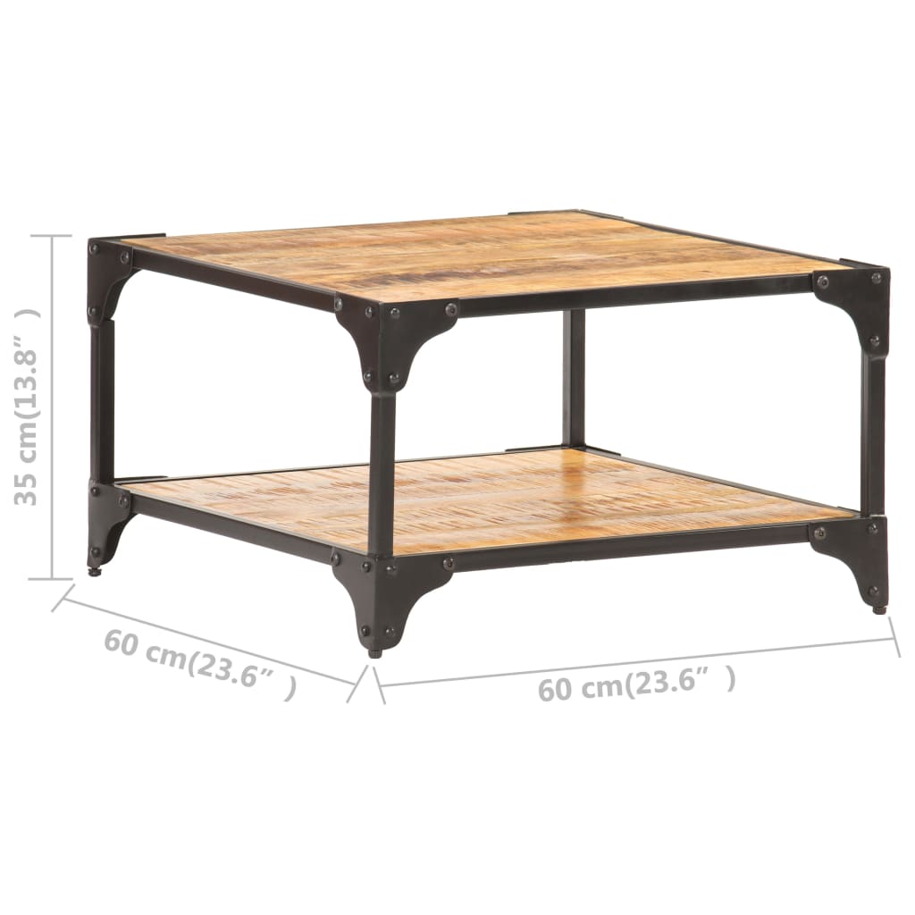 Tavolino da Caffè 60x60x35 cm in Legno Massello di Mango - homemem39