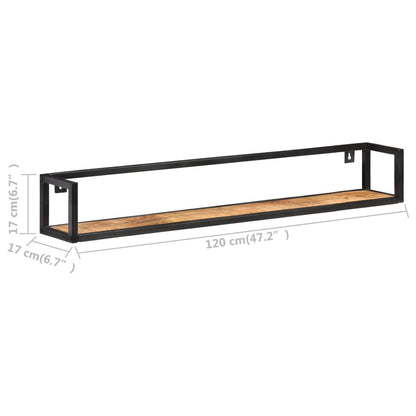 Mensole a Muro 2 pz 120 cm in Legno di Mango Grezzo - homemem39