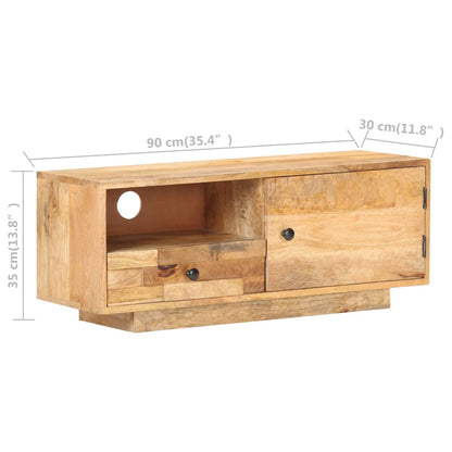 Mobile Porta TV 90x30x35 cm in Legno Massello di Mango - homemem39