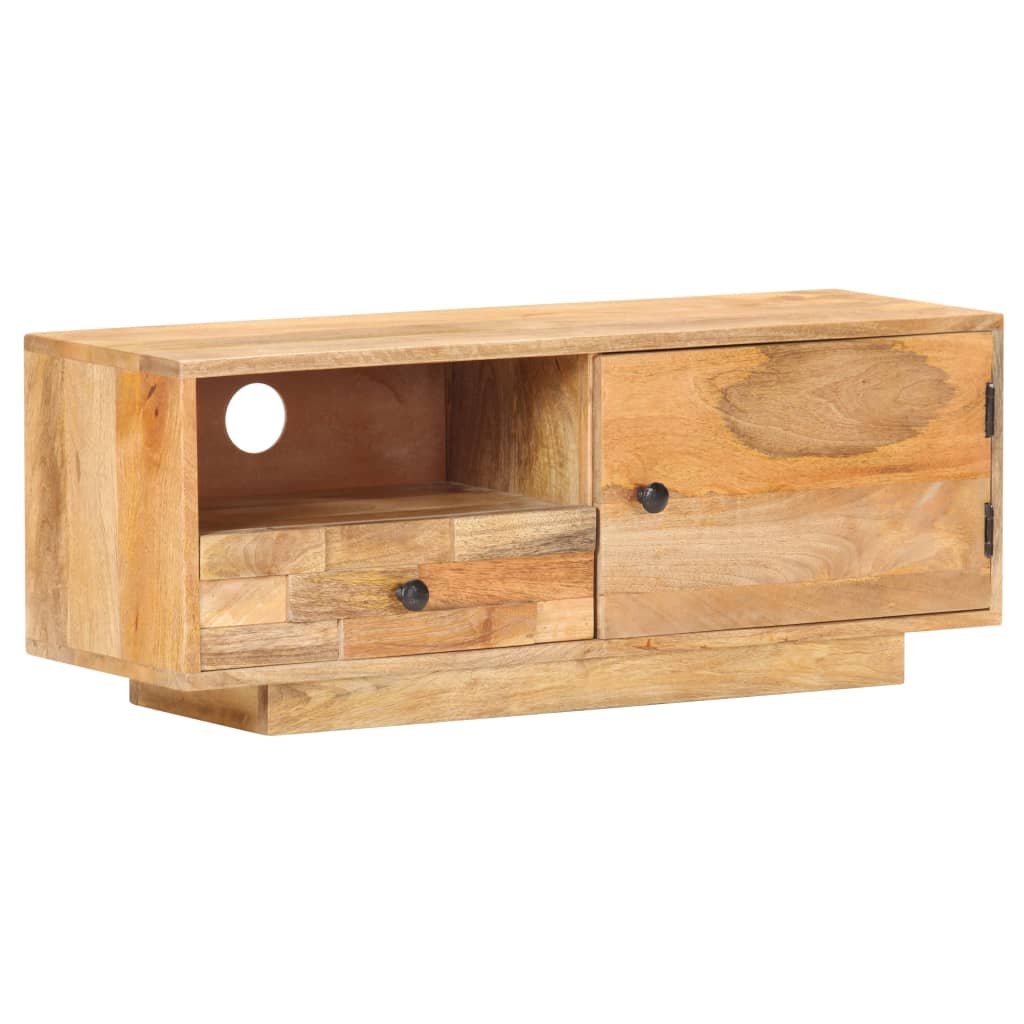 Mobile Porta TV 90x30x35 cm in Legno Massello di Mango - homemem39