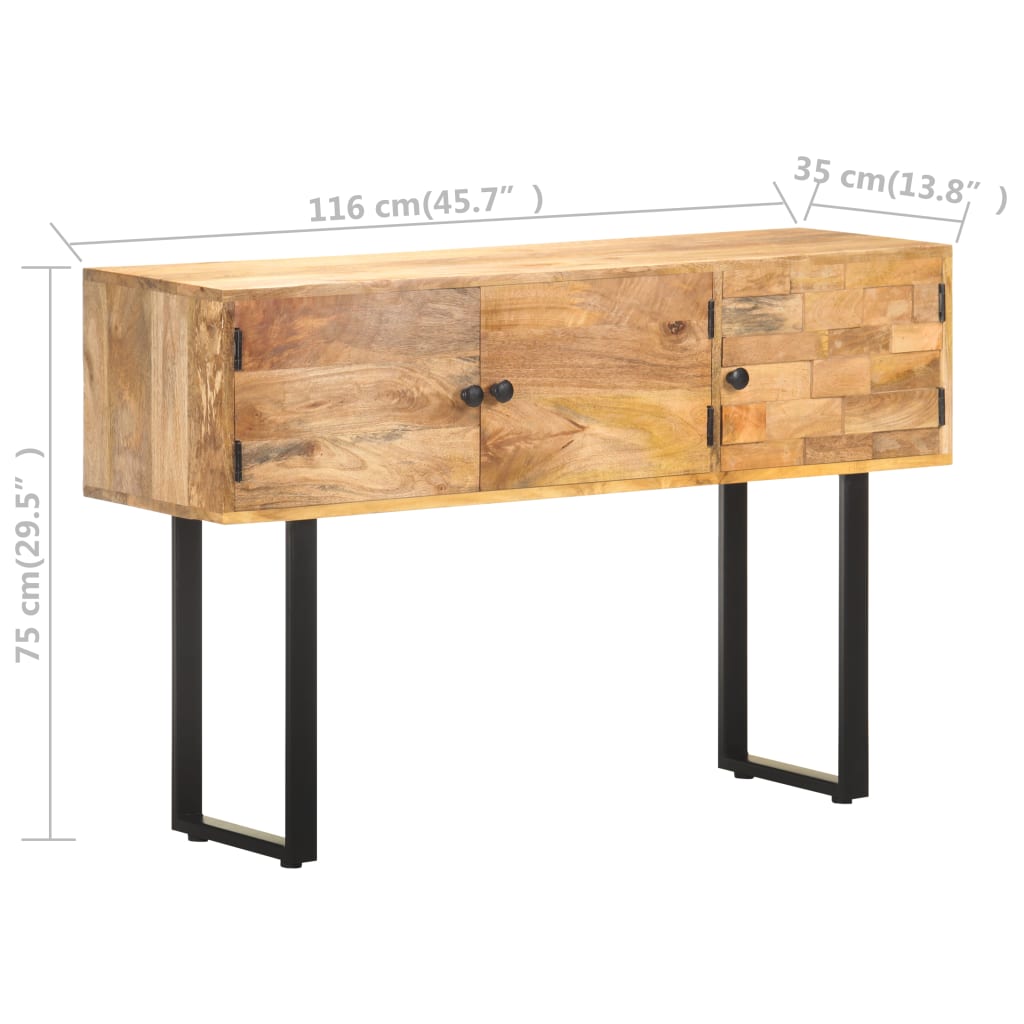 Credenza 116x35x75 cm in Legno Massello di Mango - homemem39