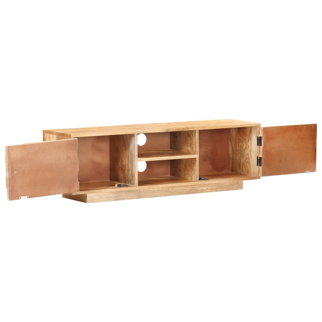 Mobile Porta TV 116x30x35 cm in Legno Massello di Mango - homemem39