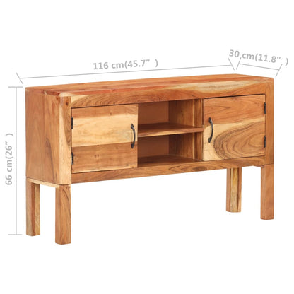 Credenza 116x30x66 cm in Legno Massello di Acacia - homemem39