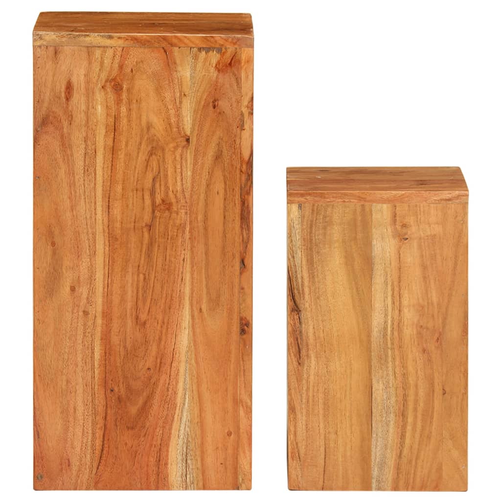 Tavolini Laterali 2 pz in Legno Massello di Acacia - homemem39